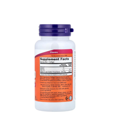 Vitamin E-1000 with Mixed Tocopherols 670 mg (1,000 IU) 50 capsule - NOW Foods [1]