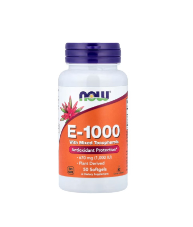 Antioxidanti - Vitamin E-1000 with Mixed Tocopherols 670 mg (1,000 IU) 50 capsule - NOW Foods