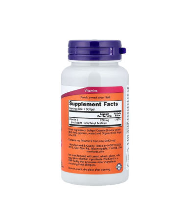Vitamin E-400 d-alpha Tocoheryl 268 mg (400 IU) 100 capsule - NOW Foods [1]