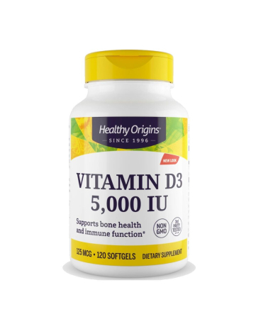 Vitamina D - Vitamina D3 5000IU 120 capsule moi - Healthy Origins