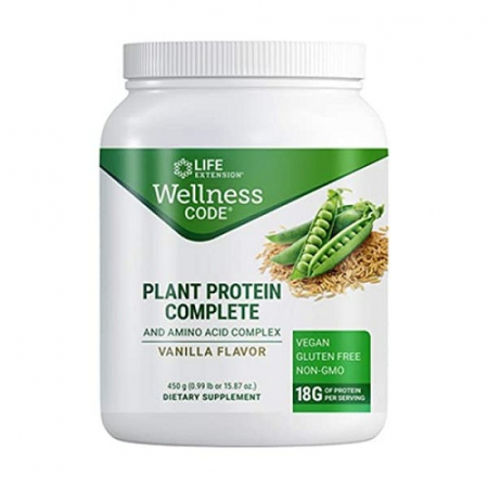 Amino Acizi - Wellness Code Plant Protein Complete & Amino Acid Complex 450g - Life Extension