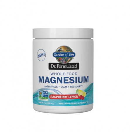 Vitamine & Minerale - Whole Food Magnesium Powder Rasberry-Lemon 198.4g - Garden of Life