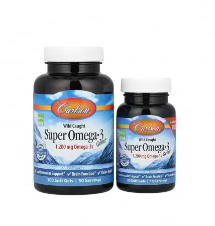 Carlson - Wild Caught Super Omega-3 1200mg 100+30 capsule moi - Carlson