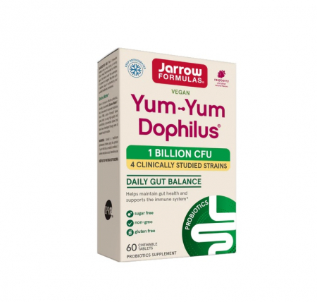 Pentru Digestie - Yum-Yum Dophilus 1 Billion CFU (Raspberry) 60 tablete masticabile - Jarrow Formulas