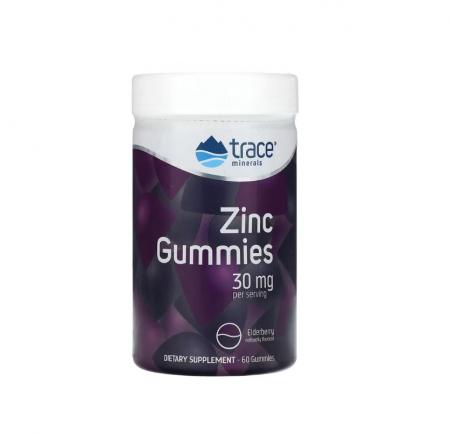 Pentru Digestie - Zinc Gummies Elderberry 30mg 60 jeleuri - Trace Minerals