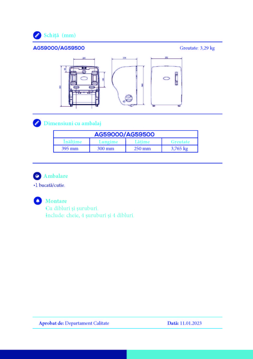 Dispenser rola prosop tip autocut, Jofel, inox satinat [4]