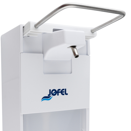 Dozator profesional pentru săpun lichid (gel dezinfectant), acționare cu cotul, Jofel, reîncărcabil, 1000 ml [1]