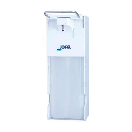 Dozatoare pentru sapun - Dozator profesional pentru săpun lichid (gel dezinfectant), acționare cu cotul, Jofel, reîncărcabil, 1000 ml