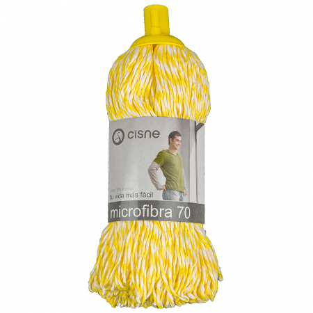 Produse - Mop microfibra galben cu filet, CIsne, 150 g