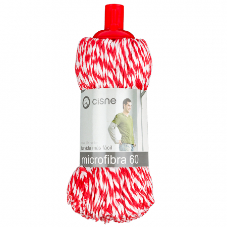 Produse - Mop microfibra rosu cu filet, Cisne, 150 g