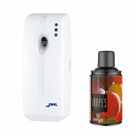 Produse - Odorizant electronic profesional Jofel cu rezerva spray 250 ml Grapes si baterii incluse