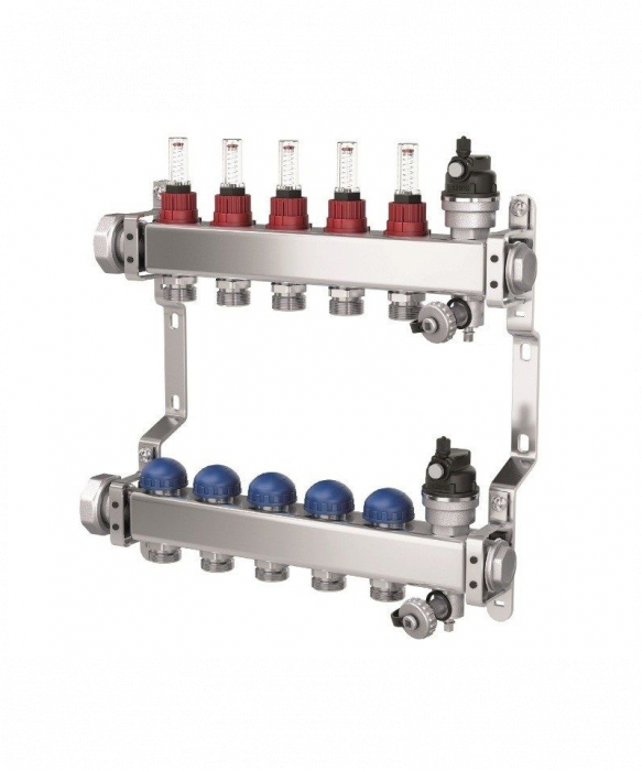 Distribuitor cu Debitmetru Purmo Premium Line 1" 7 Cai [1]