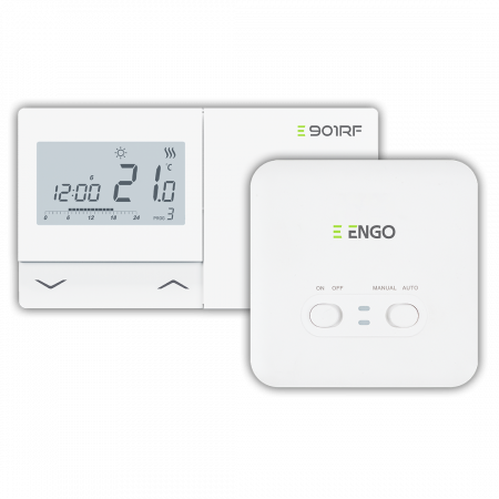 Termostate si Automatizari - E901-RF Termostat de camera programabil fara fir, alb