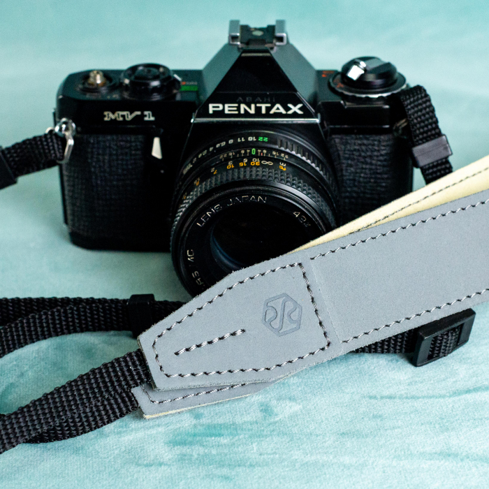 Curea - Strap din piele naturala pentru camere foto si aparate DSLR- Gri [2]