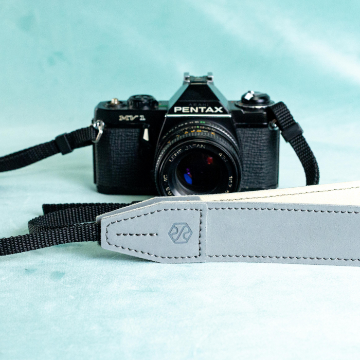 Curea - Strap din piele naturala pentru camere foto si aparate DSLR- Gri [8]