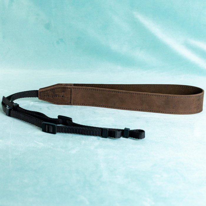 Curea - Strap din piele naturala pentru camere foto si aparate DSLR - Maro antic [6]