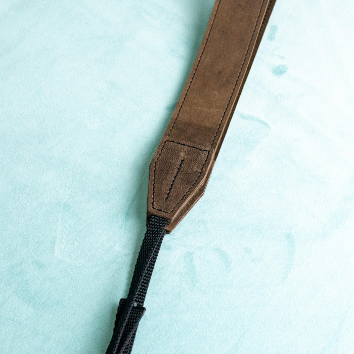 Curea - Strap din piele naturala pentru camere foto si aparate DSLR - Maro antic [3]