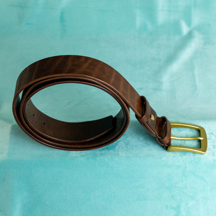 „Jean 40” -  Curea barbati din piele naturala cu accesorii de ALAMA – Maro [8]