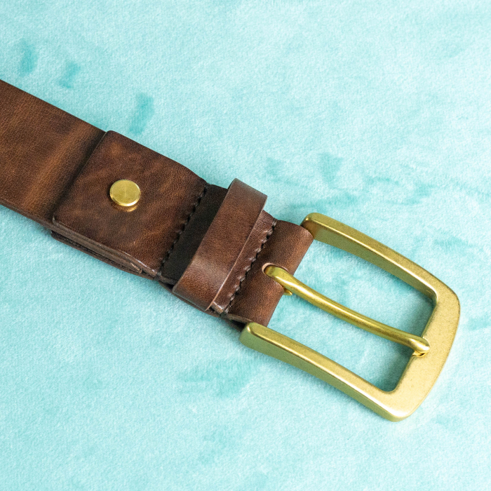 „Jean 40” -  Curea barbati din piele naturala cu accesorii de ALAMA – Maro [9]