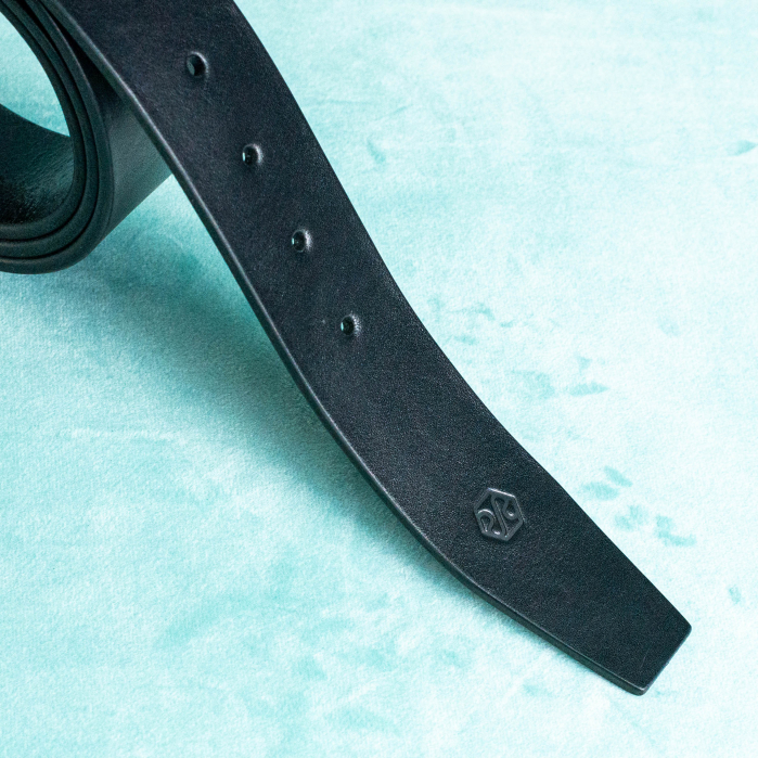 „Jean 40” -  Curea barbati din piele naturala cu accesorii de INOX - Negru [4]