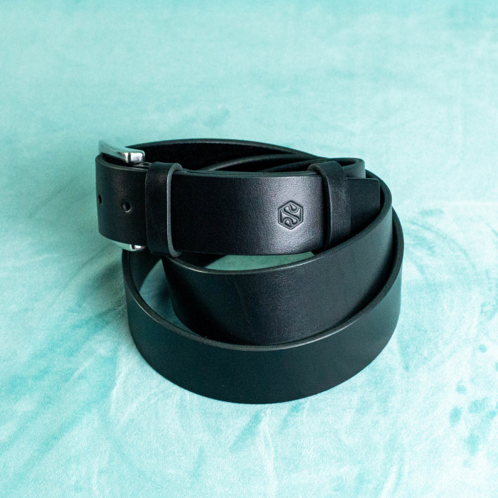 „Jean 40” -  Curea barbati din piele naturala cu accesorii de INOX - Negru [5]