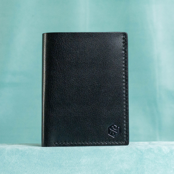 “The full one” – MBH - Portofel barbati, bifold, din piele naturala de capra, cusut manual -  Negru [4]