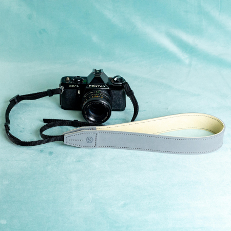 Curea - Strap din piele naturala pentru camere foto si aparate DSLR- Gri [6]