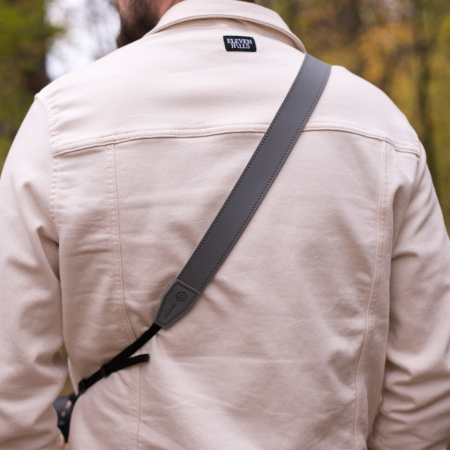 Curea - Strap din piele naturala pentru camere foto si aparate DSLR- Gri [4]