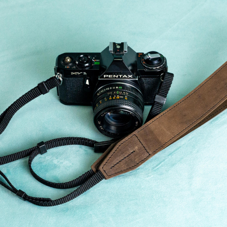 Curea - Strap din piele naturala pentru camere foto si aparate DSLR - Maro antic [1]