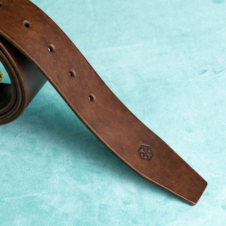 „Jean 40” -  Curea barbati din piele naturala cu accesorii de ALAMA – Maro [3]