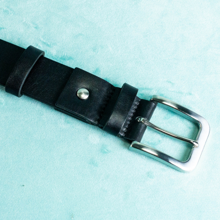 „Jean 40” -  Curea barbati din piele naturala cu accesorii de INOX - Negru [8]