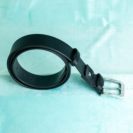 „Jean 40” -  Curea barbati din piele naturala cu accesorii de INOX - Negru [7]