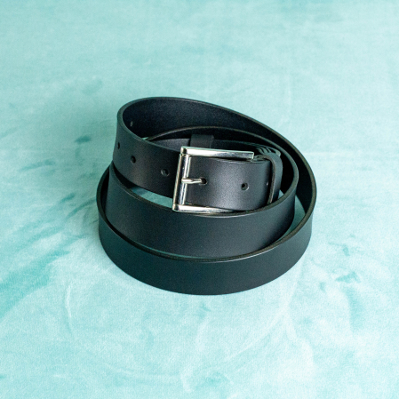 Curele Basic - „Suit 30” – Curea SLIM pentru barbati din piele naturala pentru costum – Negru