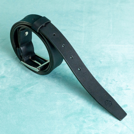 „Suit 30” – Curea SLIM pentru barbati din piele naturala pentru costum – Negru [2]