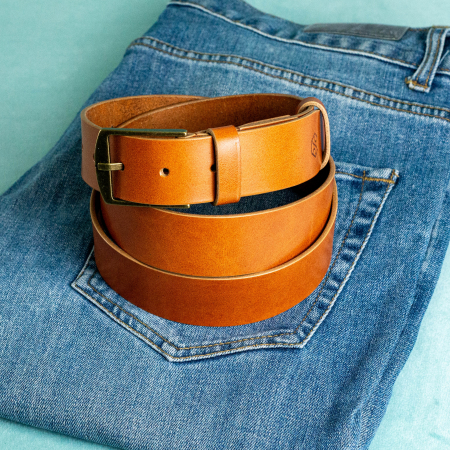 „Suit&Jeans 35” – Curea barbati din piele naturala – Maro Coniac [5]