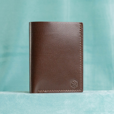 “The full one” – MBH - Portofel barbati, bifold, din piele naturala de capra, cusut manual -  Maro [3]