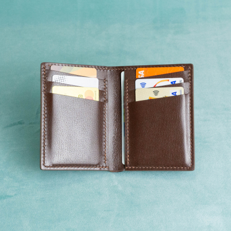 “The full one” – MBH - Portofel barbati, bifold, din piele naturala de capra, cusut manual -  Maro [1]