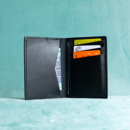 “The SLIM One” – Portofel barbati, SLIM, din piele naturala de vită - Negru [4]