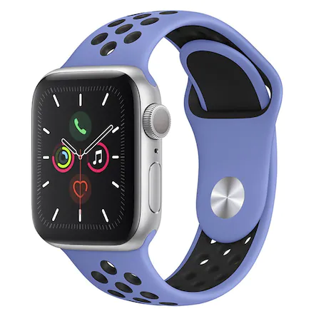 U.S. dollar request degree Curea silicon pentru Apple Watch 2/3/4/5/6, Bratara Silicon sport, Nike+,  Edition 42mm Blue Marin / Roz