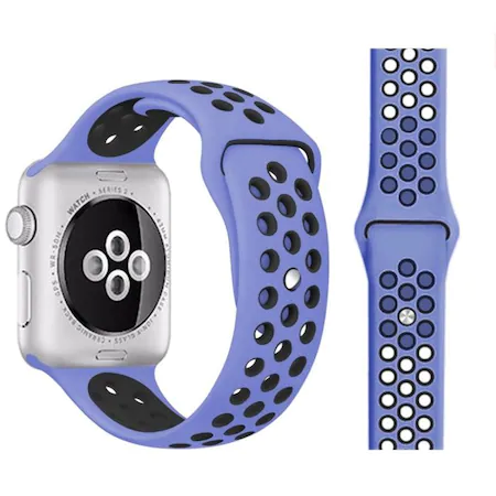 spot tile encounter Curea Silicon pentru Apple Watch 6/5/4/3/2/1, Edition, Sport, Nike+, 42mm  diagonala, Violet / Negru