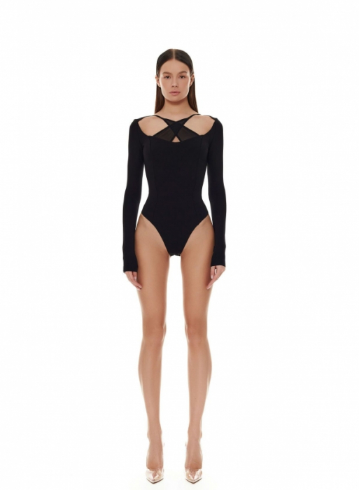 Body cu element crossover, negru [8]