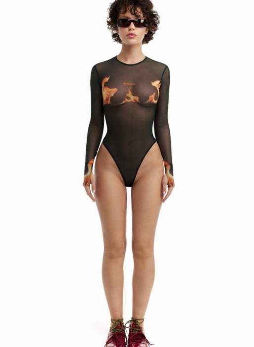 Body FIRE din mesh, negru [2]