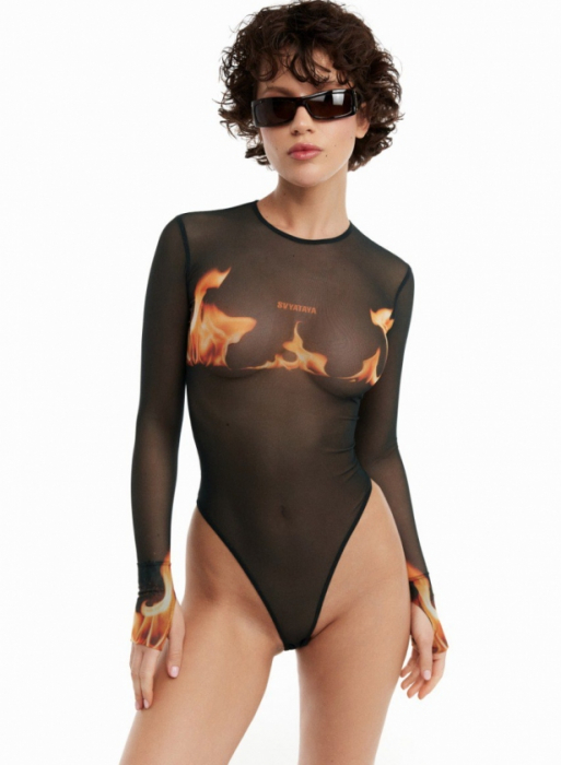 Body FIRE din mesh, negru [1]
