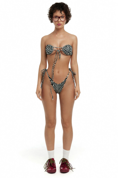 Costum de baie cu top bandou, zebra [2]