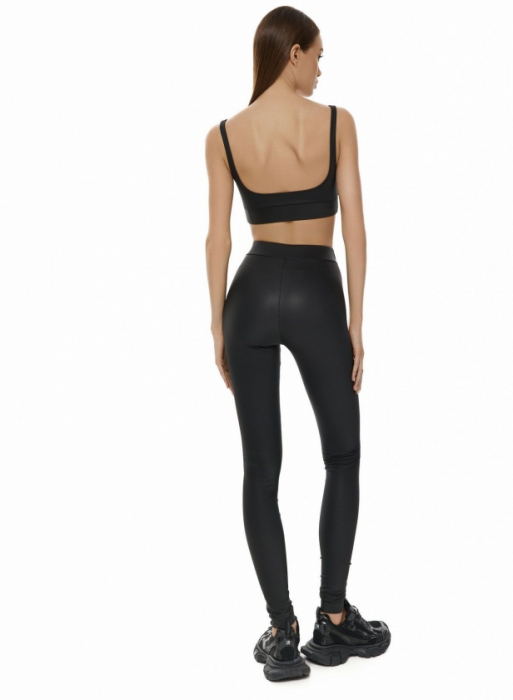 LEGGINS cu element decorativ LOGO, negru [6]
