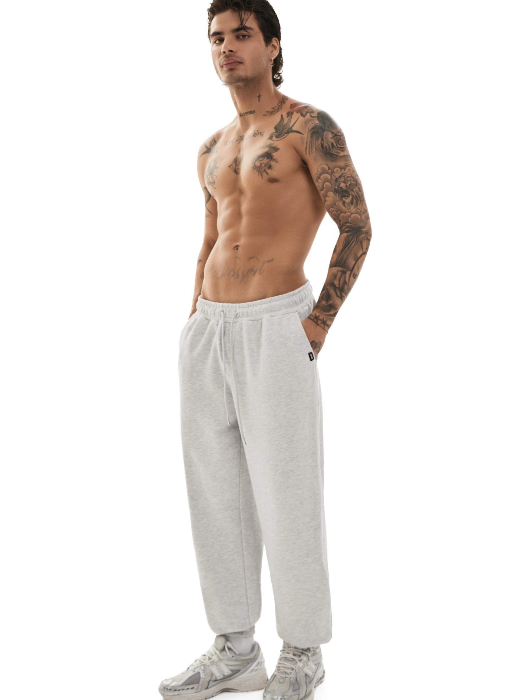 Pantaloni de jogger, melange lăptos [2]