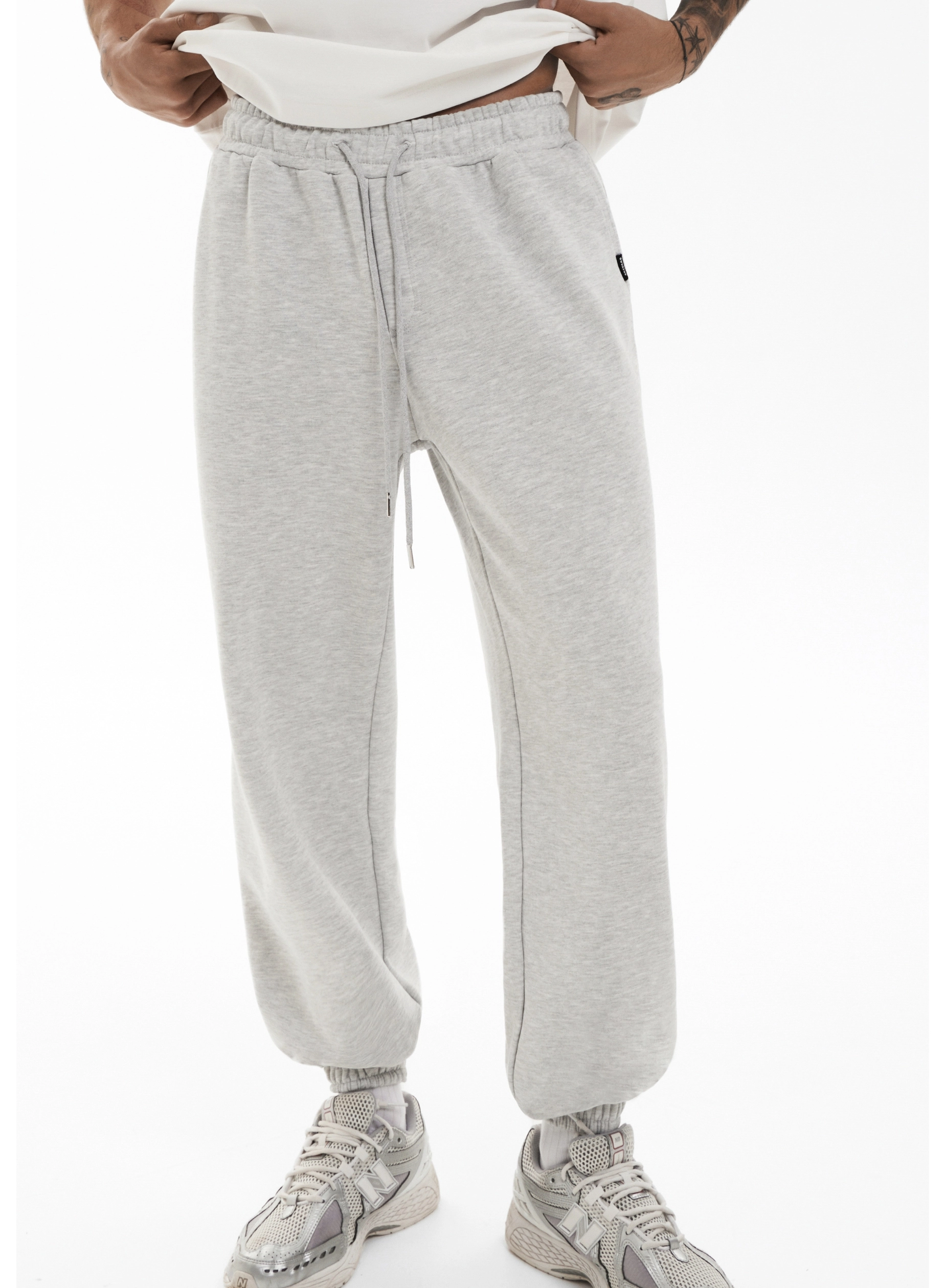 Pantaloni de jogger, melange lăptos [3]