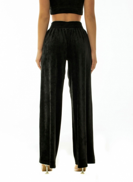 Pantaloni de jogging din velur, negri [6]
