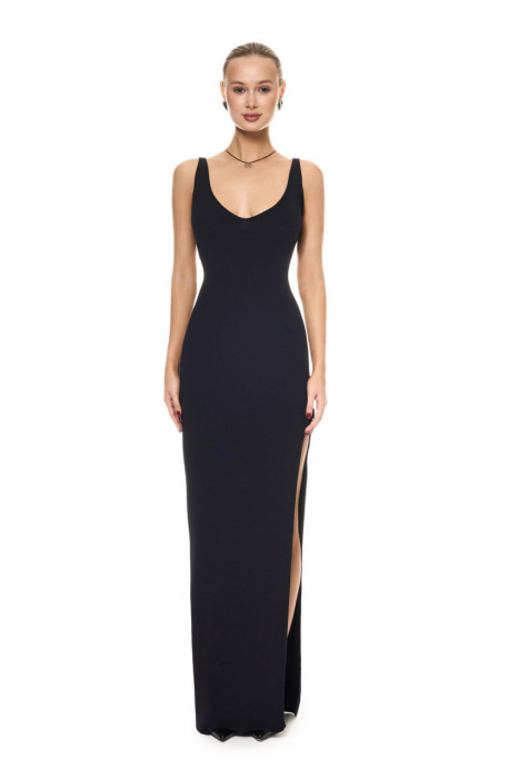 Rochie maxi cu decolteu adanc la spate, negru [3]