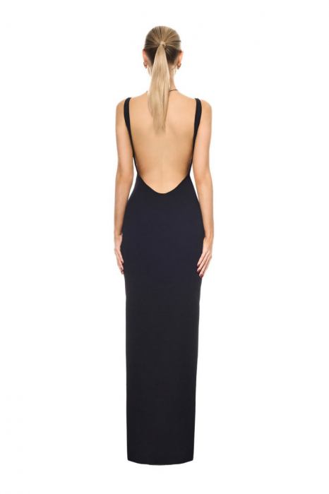 Rochie maxi cu decolteu adanc la spate, negru [4]